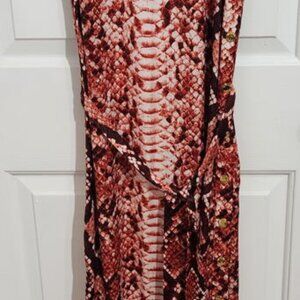 Michael Kors Long Snakeskin Maxi Dress Red XXS